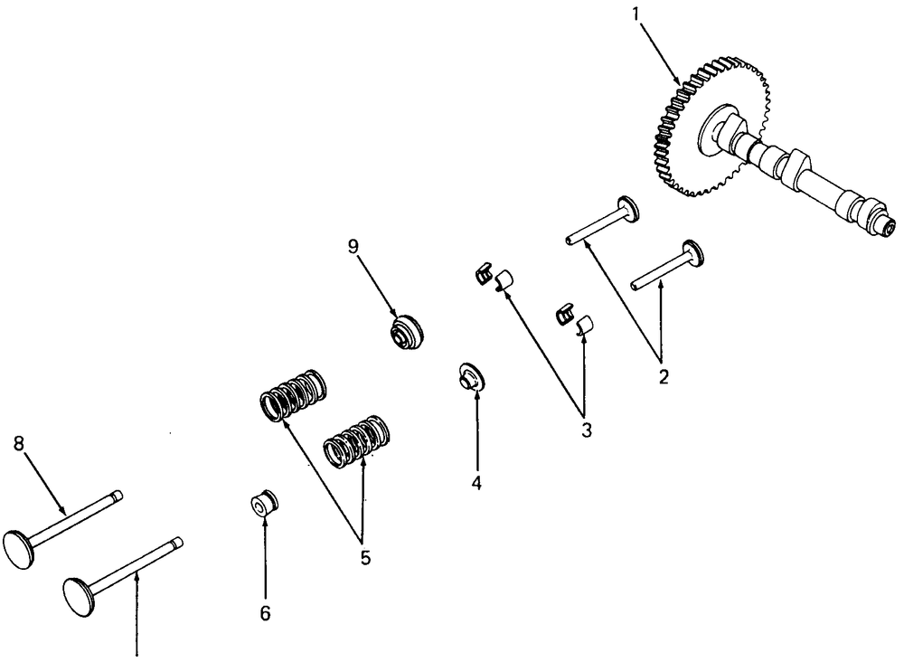 Camshaft And Valves (Model 1872) Diagram and Parts List for 1872 2072-756300-799999-147730100-148720100-148730100-149720100-149730100 Cub Cadet Lawn Tractor